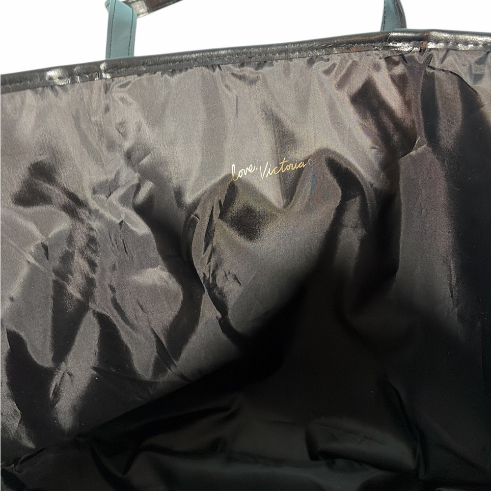 Victoria's Secret Large Tote Bag Weekender Black Sequined Reusable Bag - Picture 8 of 8